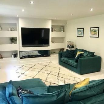 Barker and stonehouse teal sofa 2025